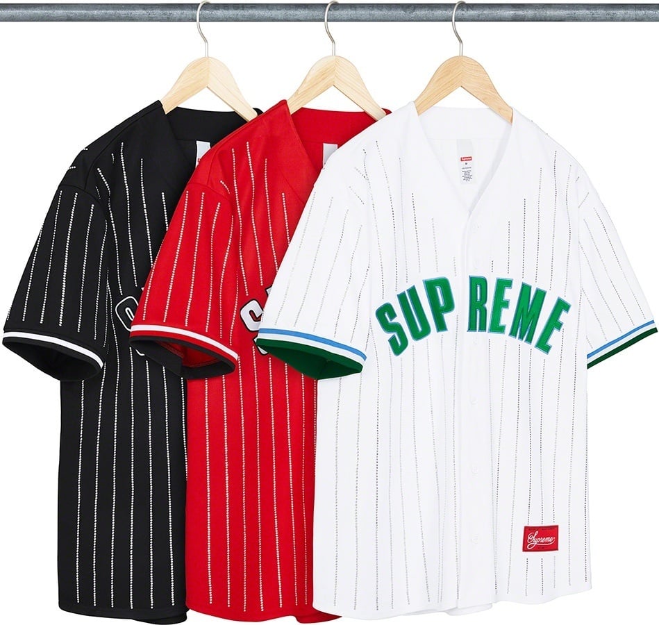 Rhinestone Stripe Baseball Jersey